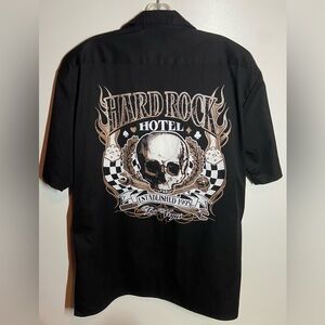 Y2K Dickies Hard Rock Black Graphic Men's Button Up Shirt